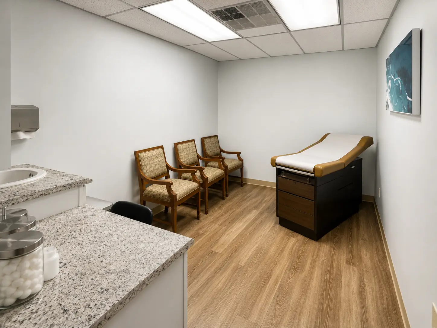 Exam room at Harbor Physicians primary care office in Orange Park, FL